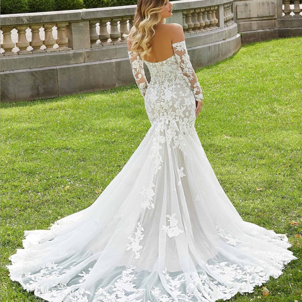 Sophia Tolli White Floral Lace Wedding Dress - Picture 3 of 6